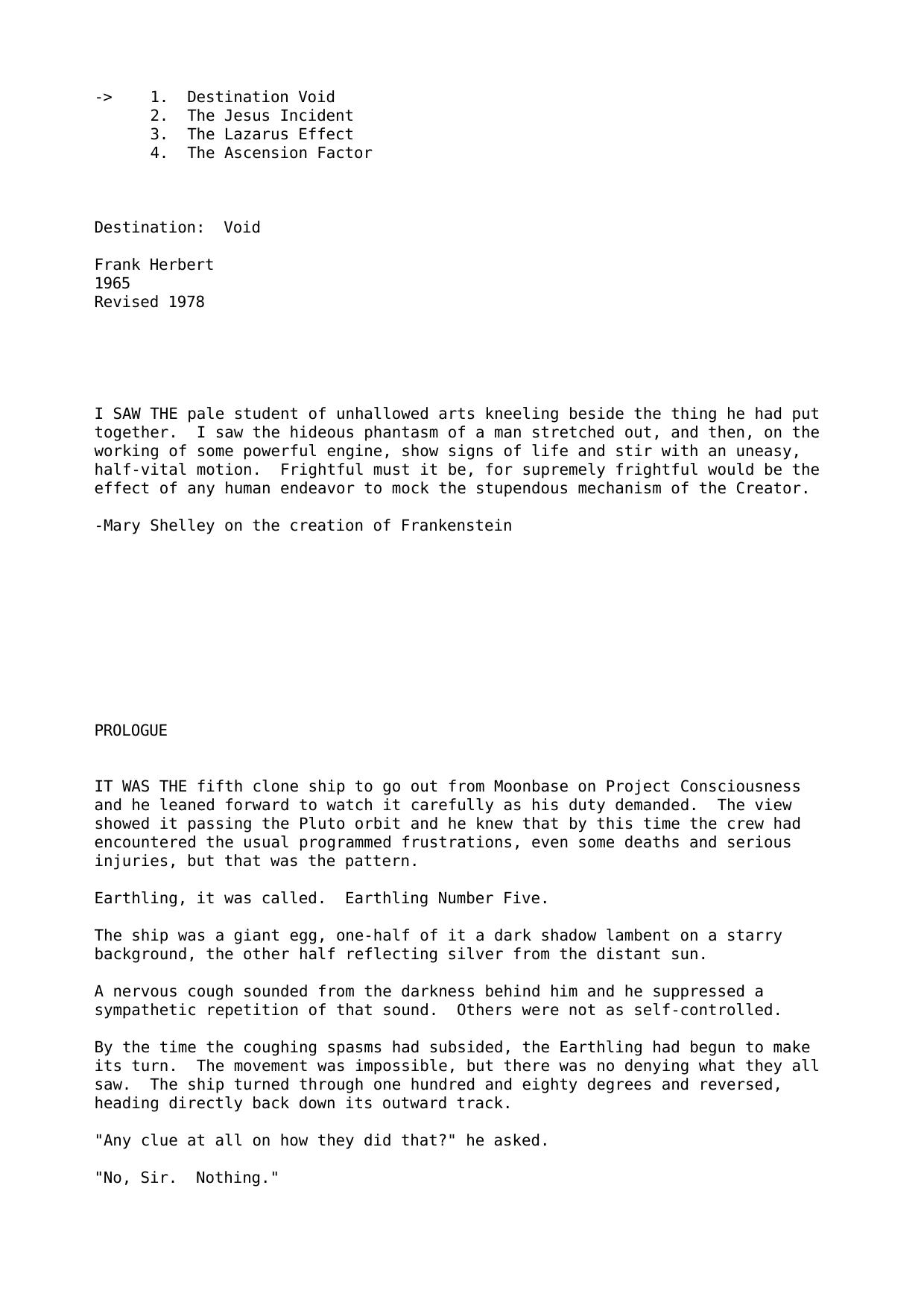 Destination Void 1 Destination Void